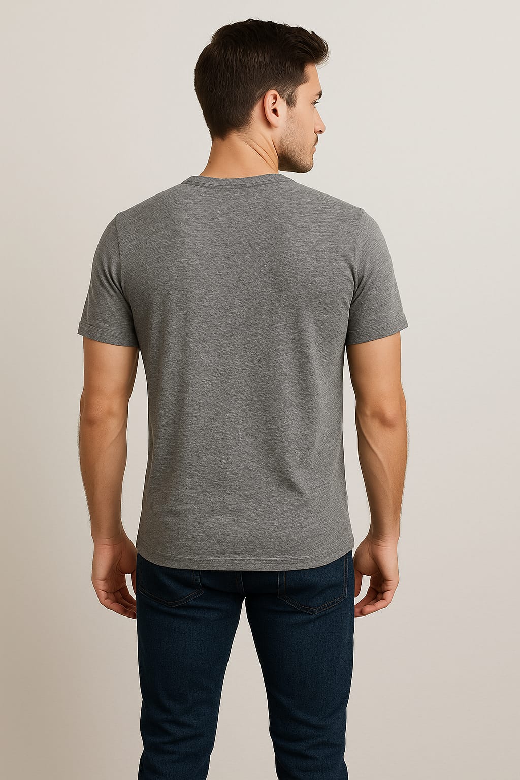 American Eagle Heathered Henley Original T-Shirt