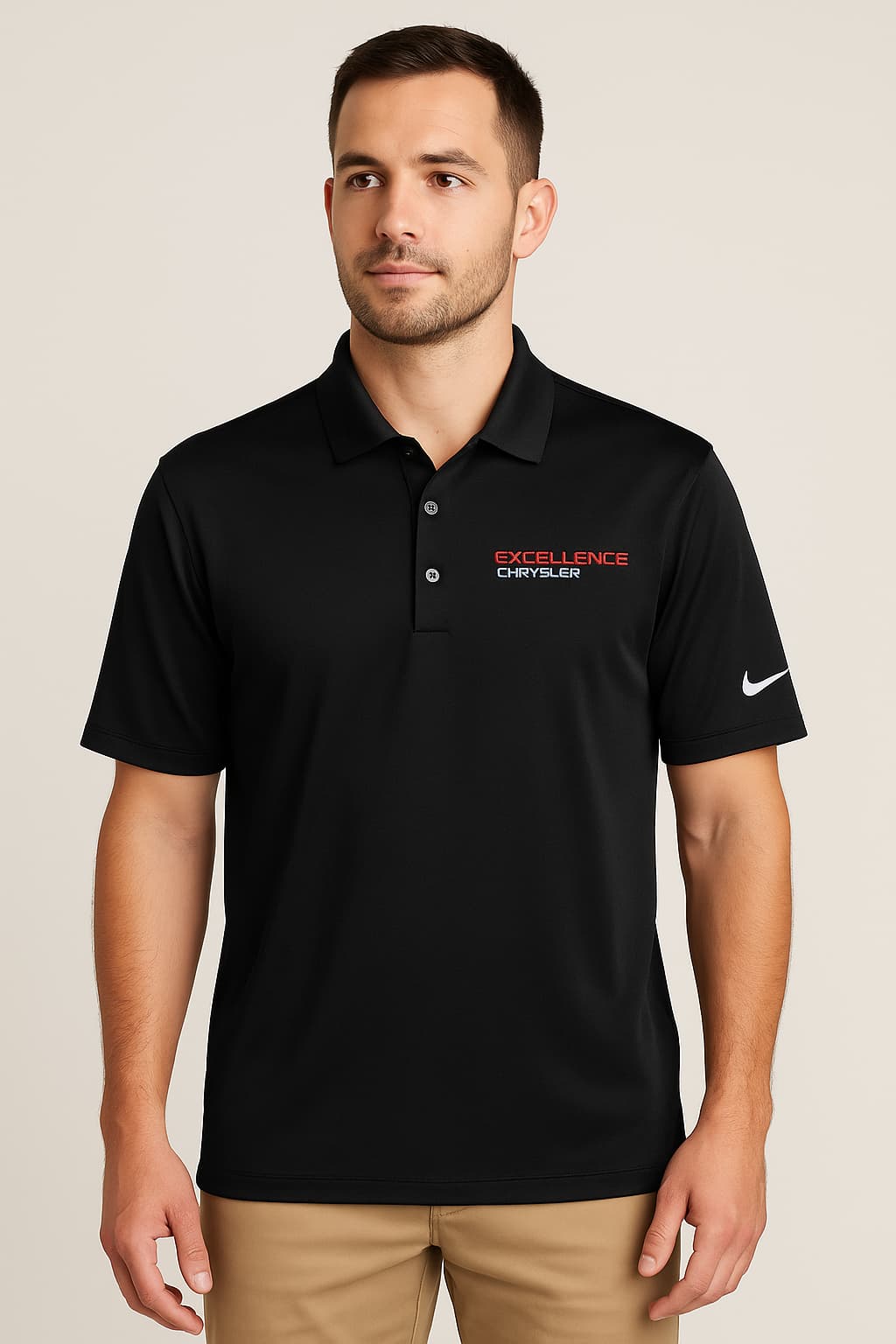 Nike “Excellence Chrysler” Black Performance Polo Original