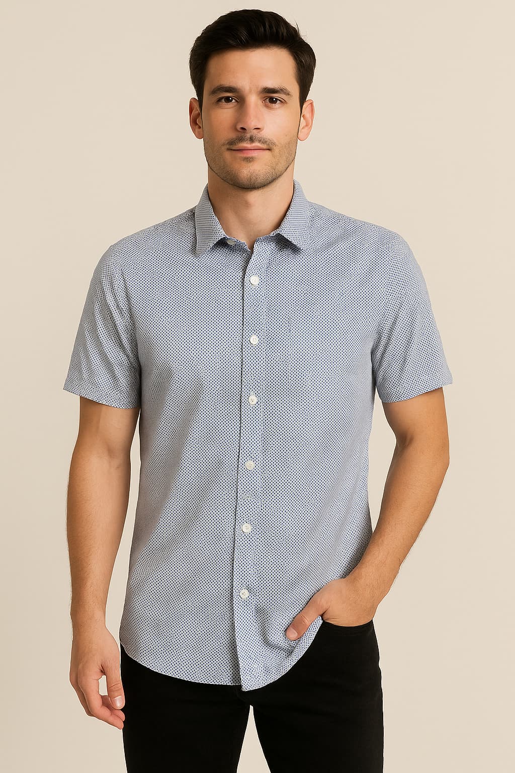 IKE BEHAR™ Stretch Poplin Short Sleeve Shirt Original