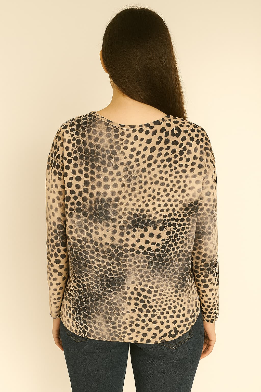 ALFANI Animal Dot Print Satin Blouse