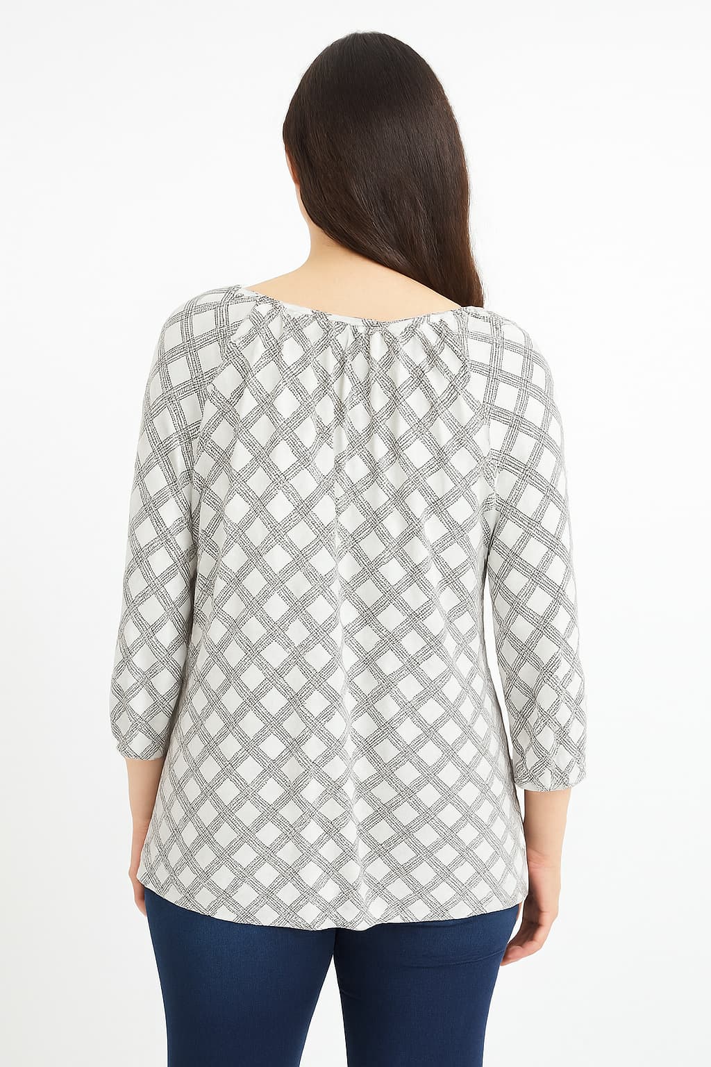 Fred David Black & White Geometric Print Blouse Original