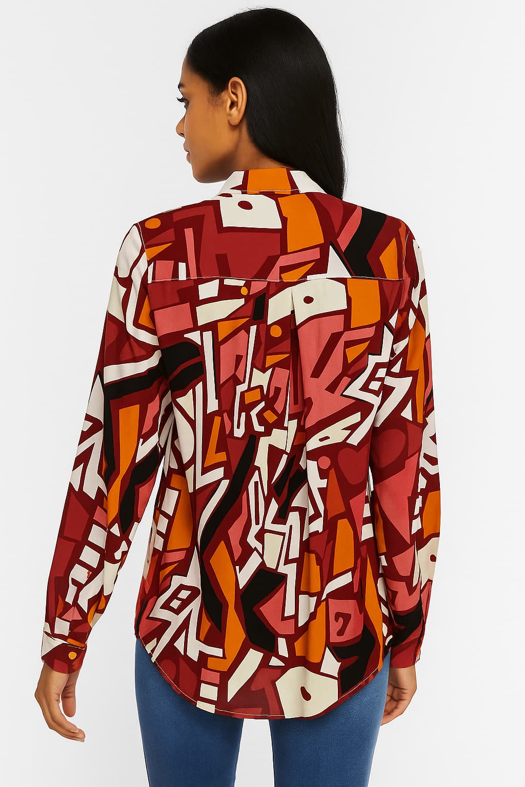 BIG DART Abstract Print Long Sleeve Shirt Original