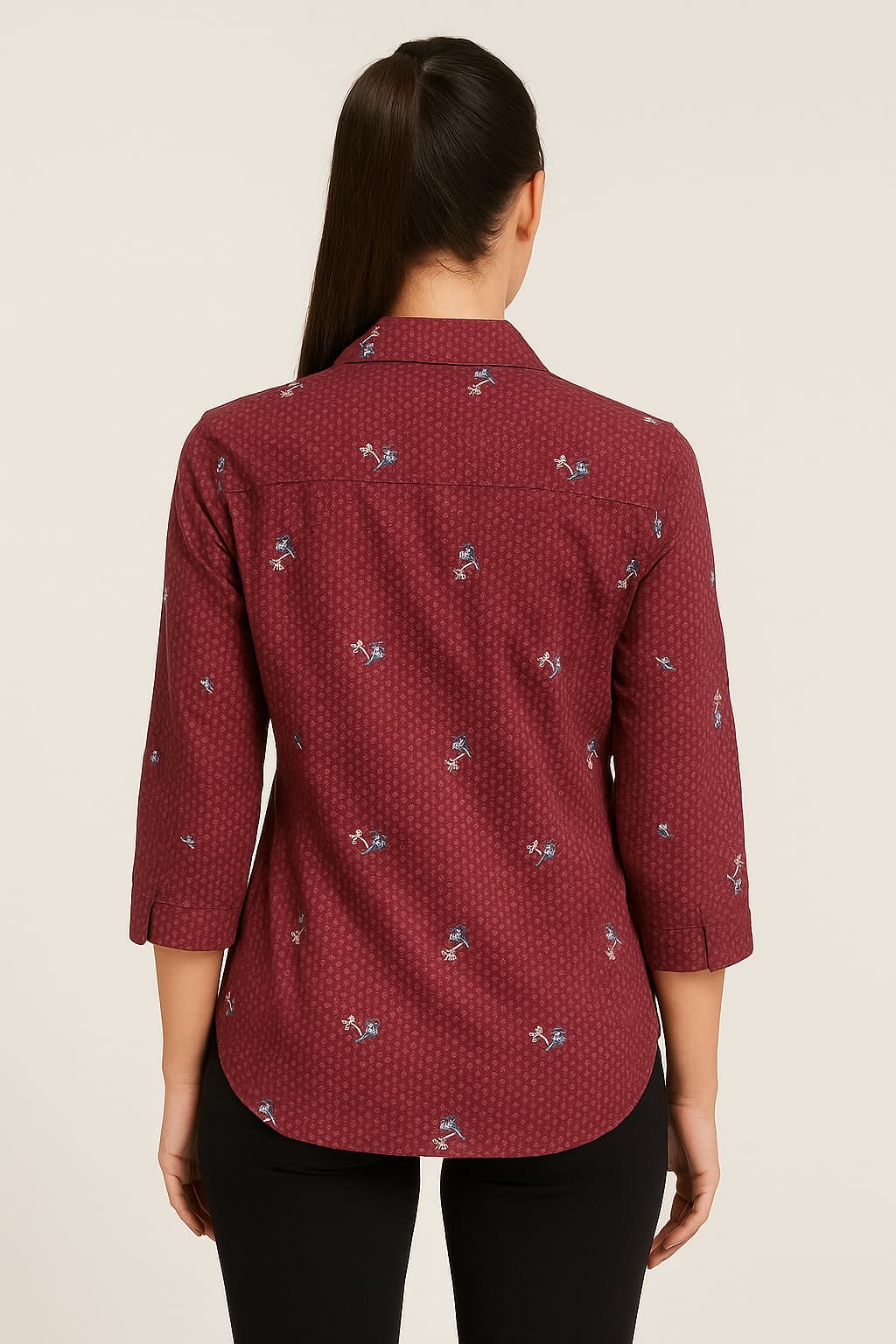 HENNY® Maroon Printed Button-Down Shirt Original