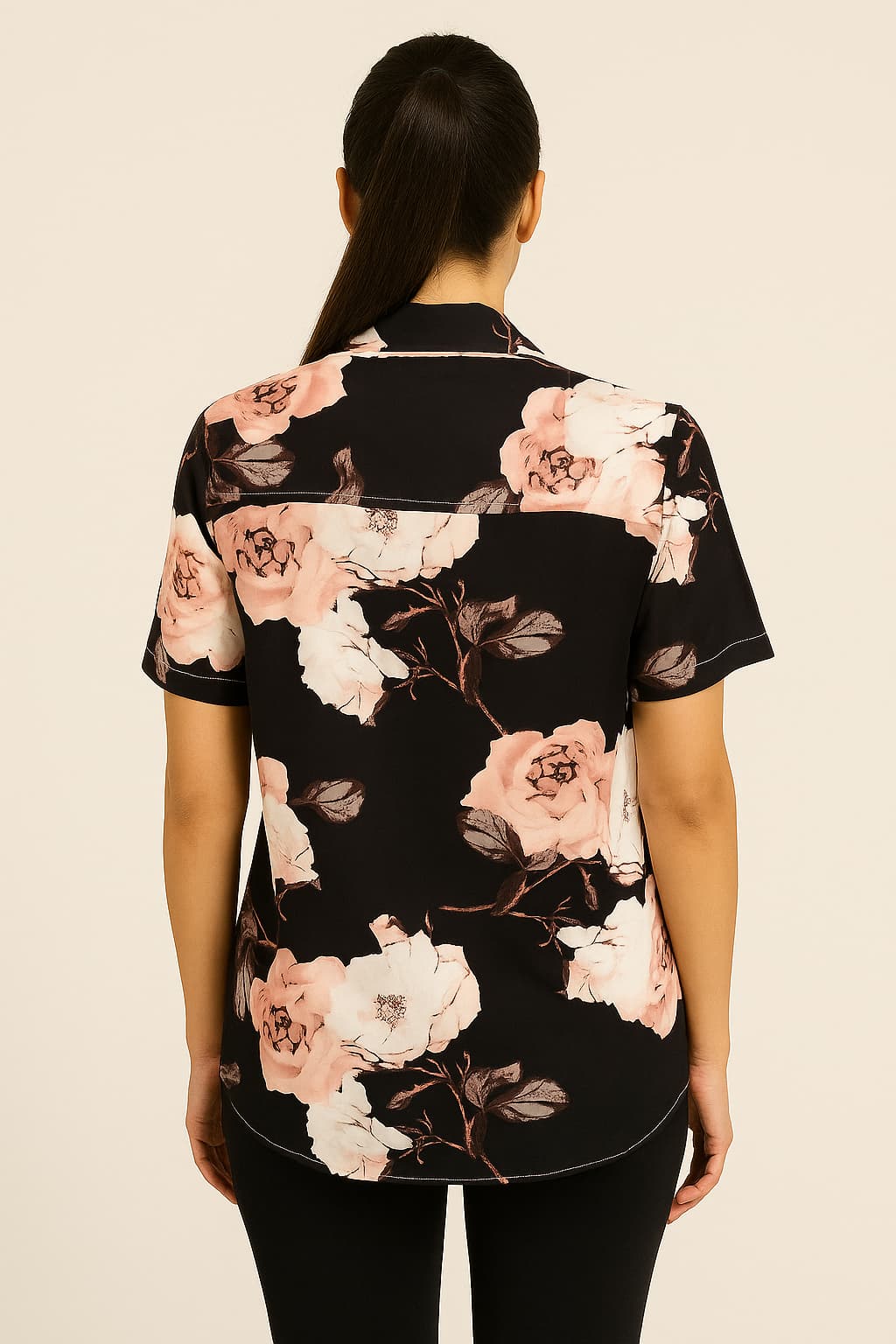 SHEIN Women’s Floral Print Short Sleeve Button-Up Shirt Original