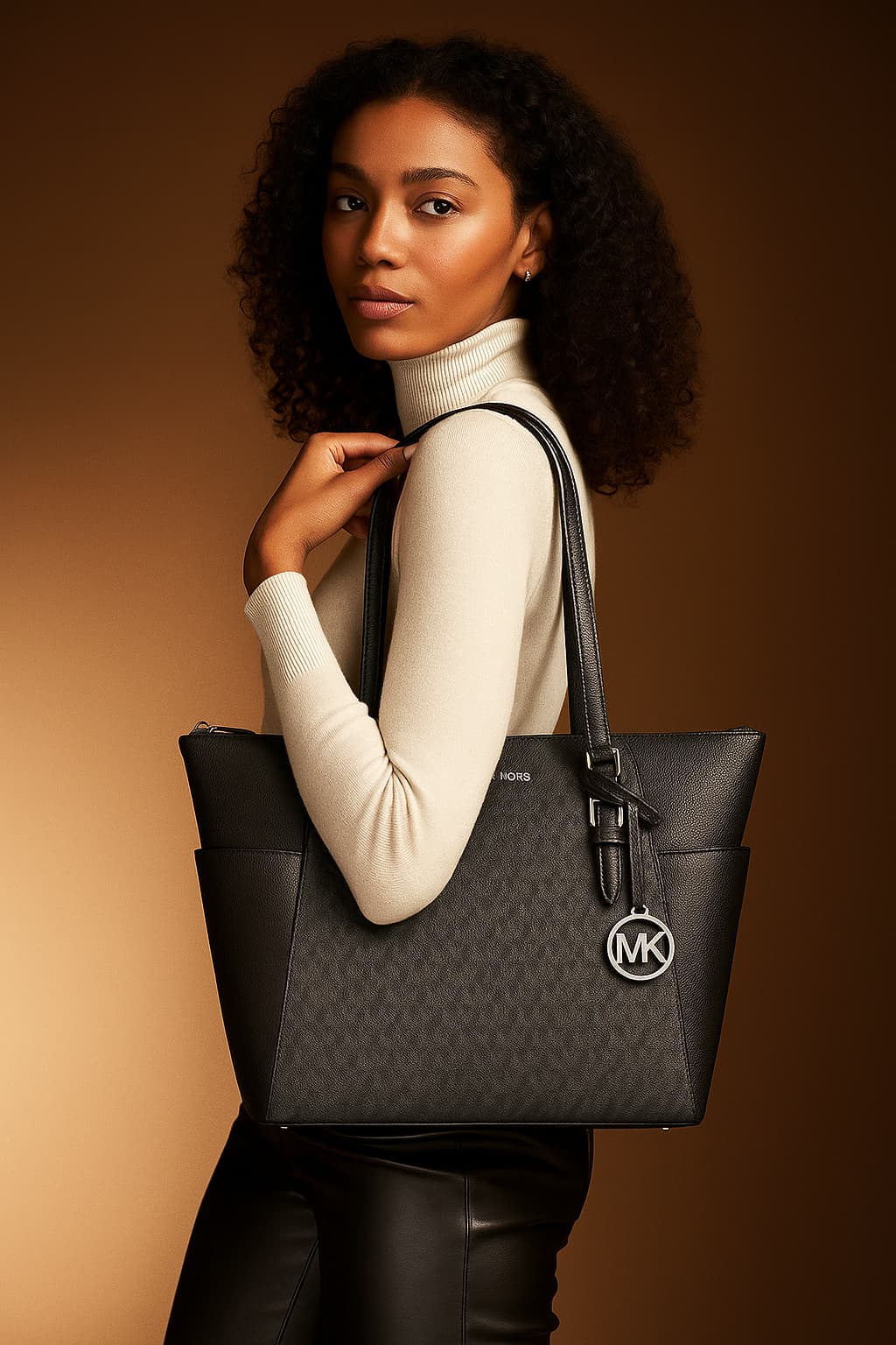 Michael Kors Charlotte Tote Bag Original Black/Silver