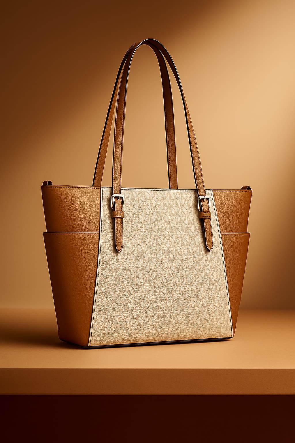 Michael Kors Charlotte Tote Bag Original Vanilla/Acorn