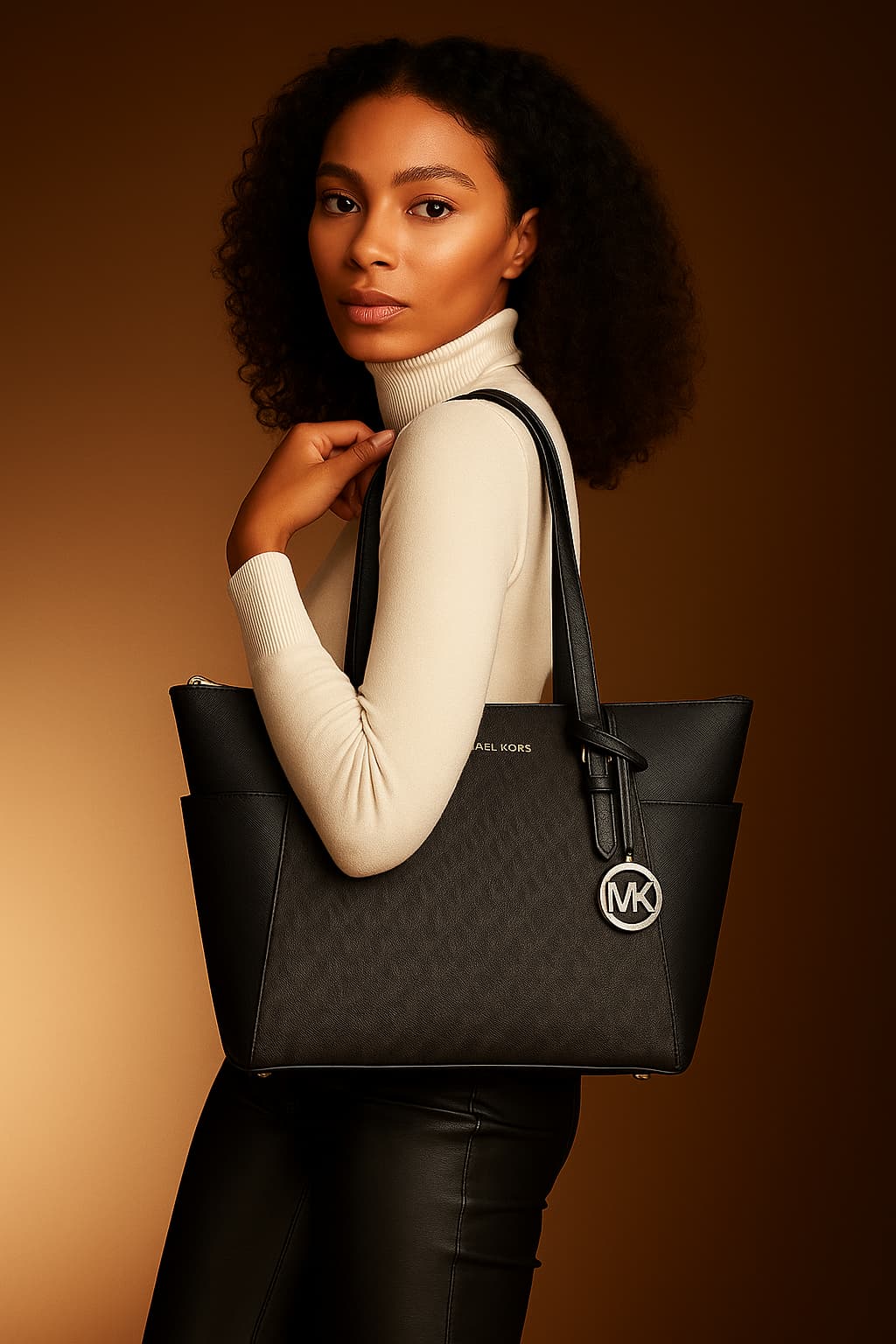 Michael Kors Charlotte Tote Bag Original Black/Gold