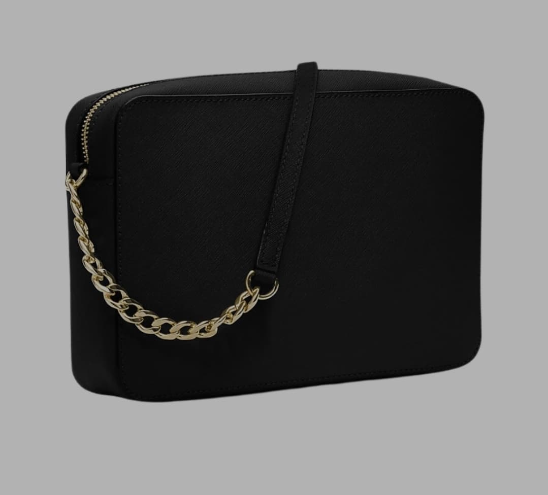 Michael Kors Jet Set Black Leather Crossbody Bag Original