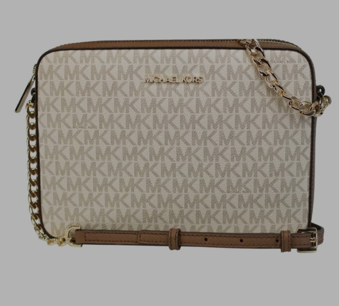 Michael Kors Jet Set Crossbody Bag Original Vanilla/Acorn