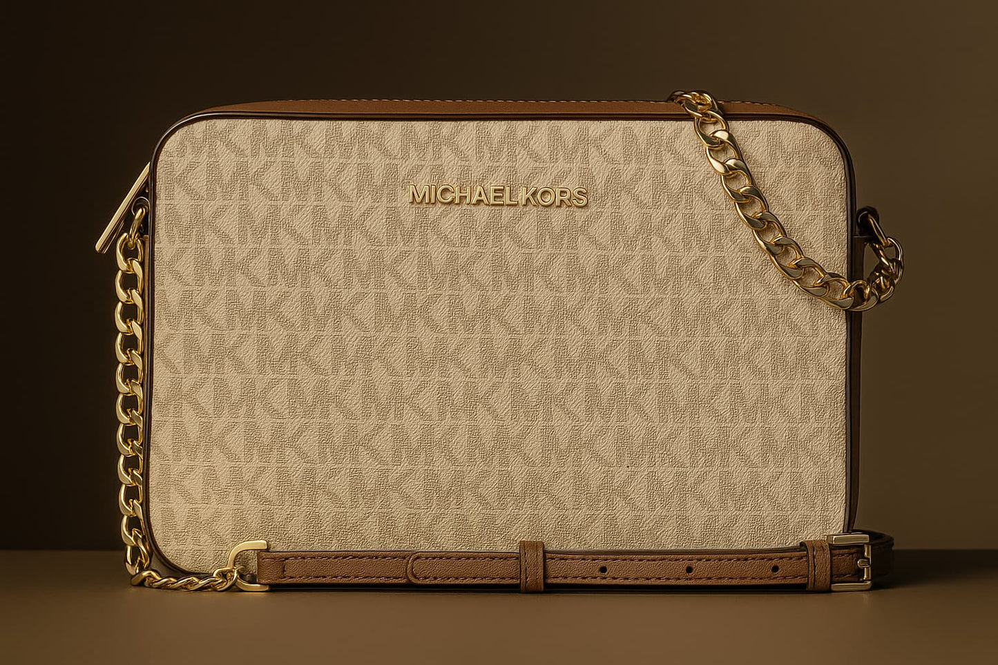Michael Kors Jet Set Crossbody Bag Original Vanilla/Acorn