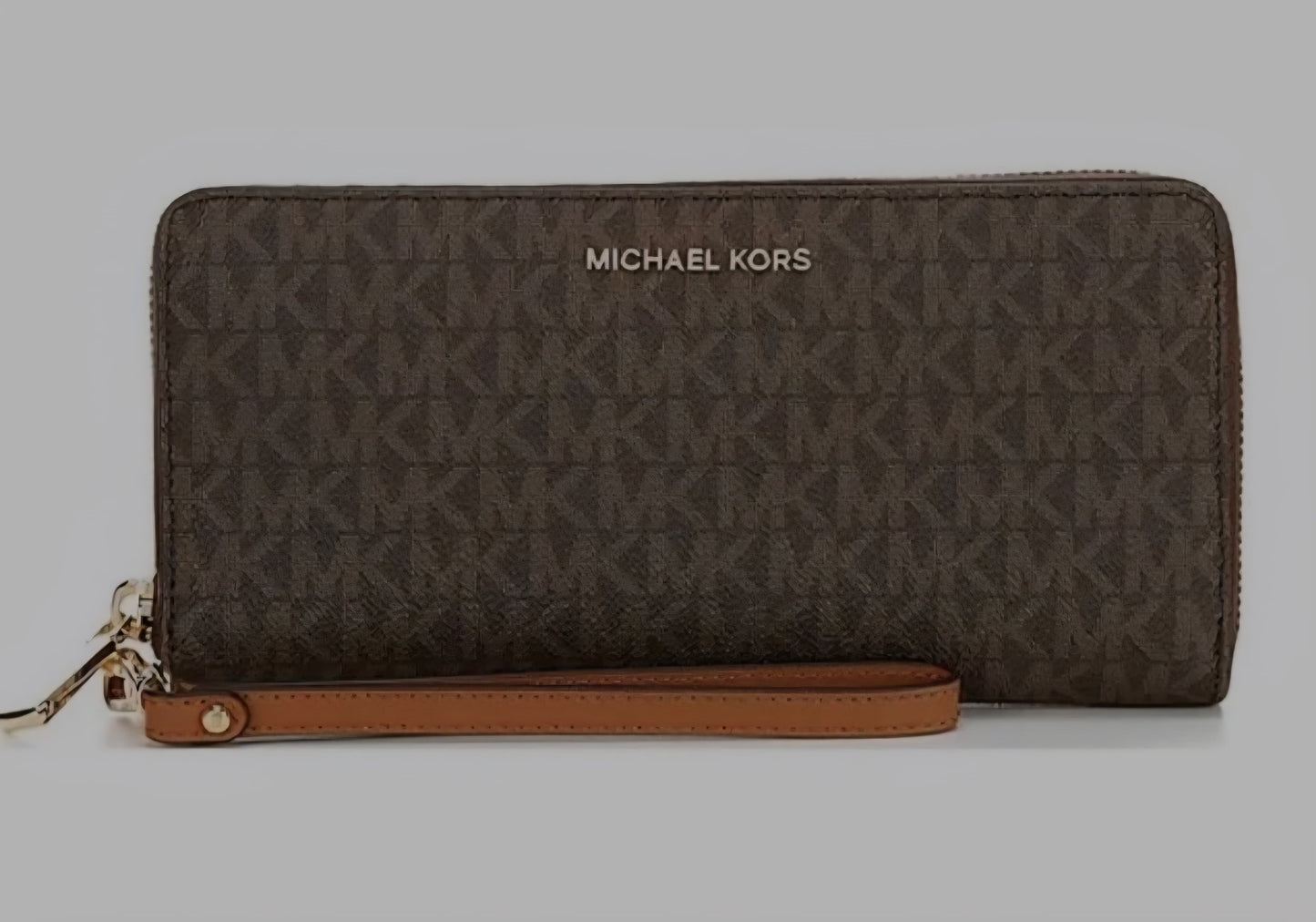 Michael Kors Jet Set Travel Wristlet Wallet in Signature Brown Original