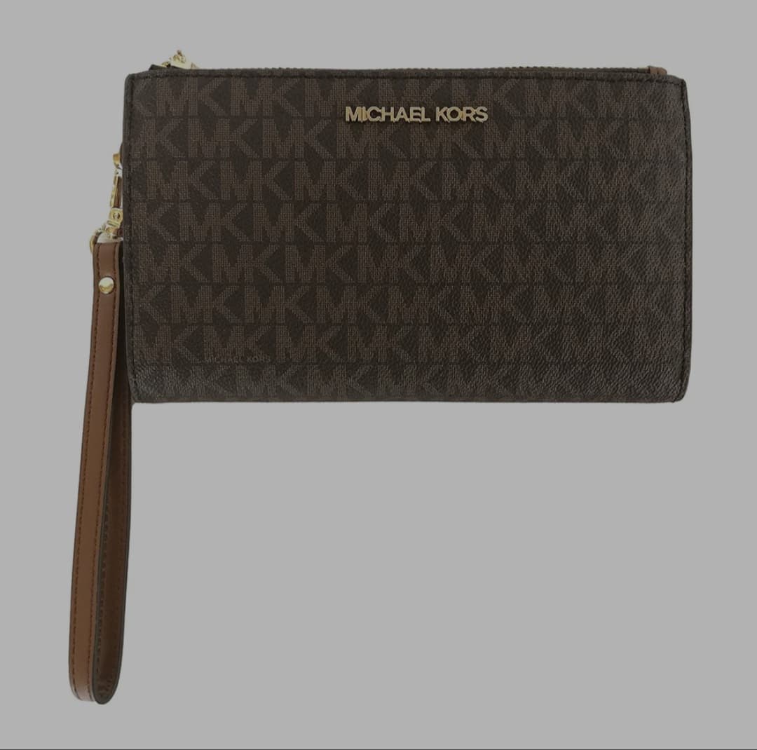 Michael Kors Jet Set Brown Signature Wristlet