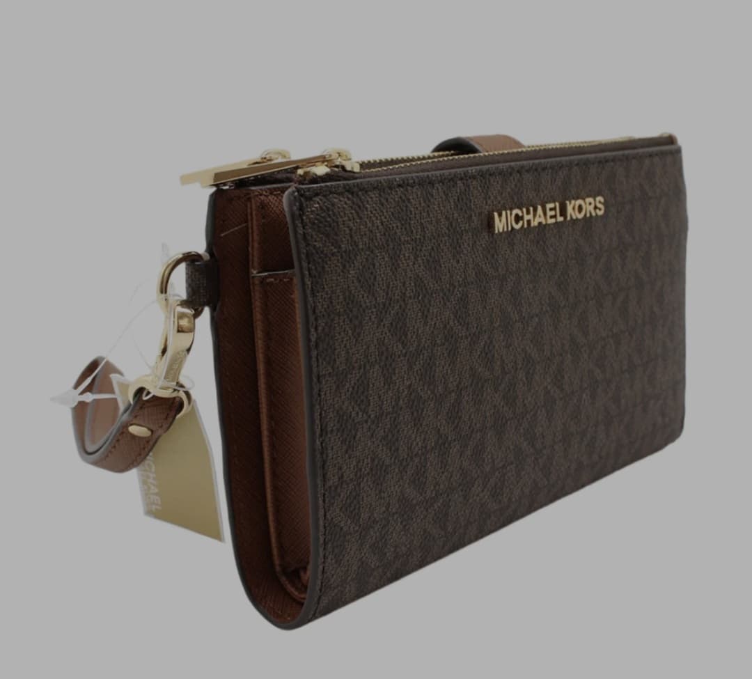 Michael Kors Jet Set Brown Signature Wristlet