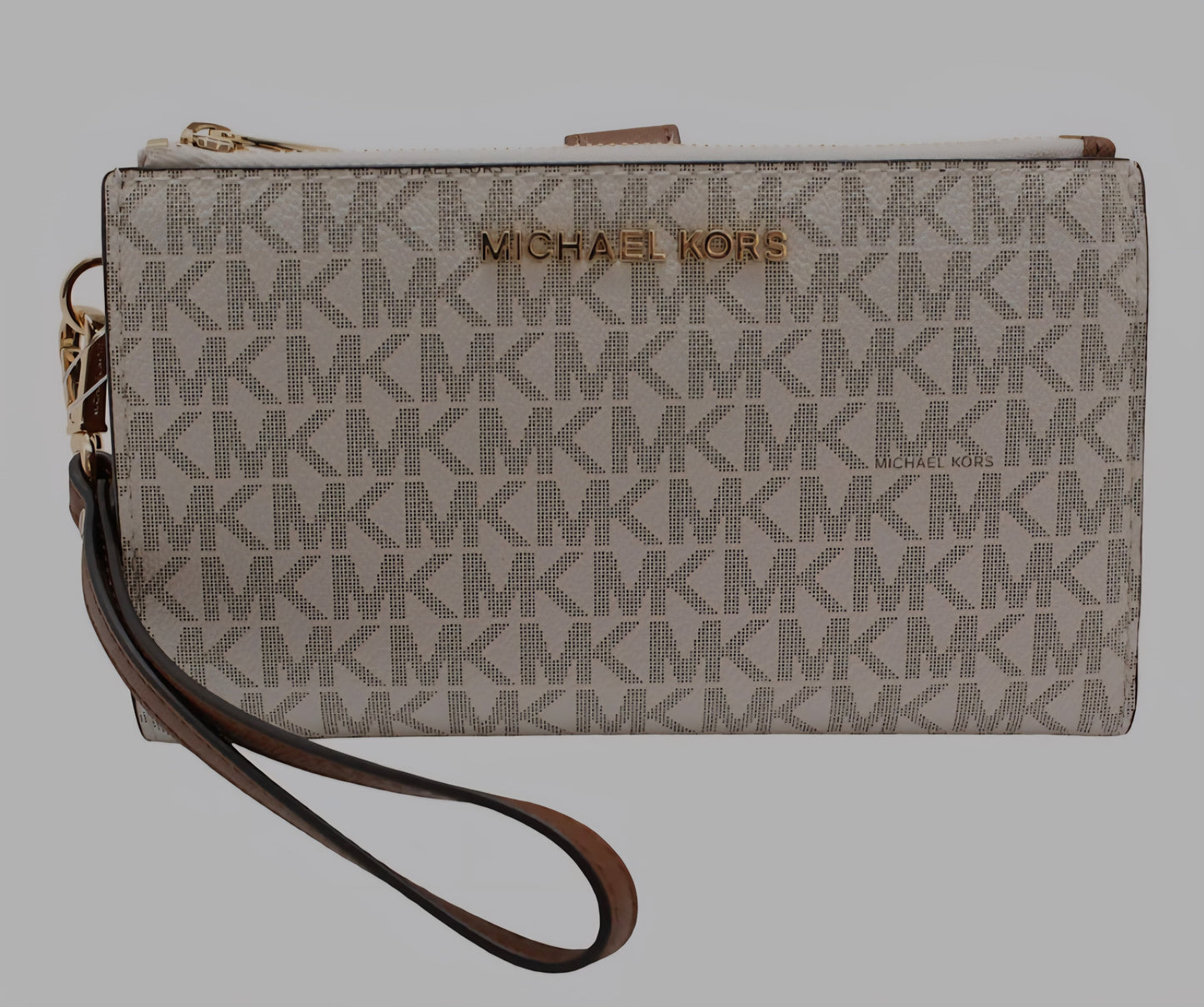 Michael Kors Signature Double-Zip Wristlet in Vanilla Acorn Original