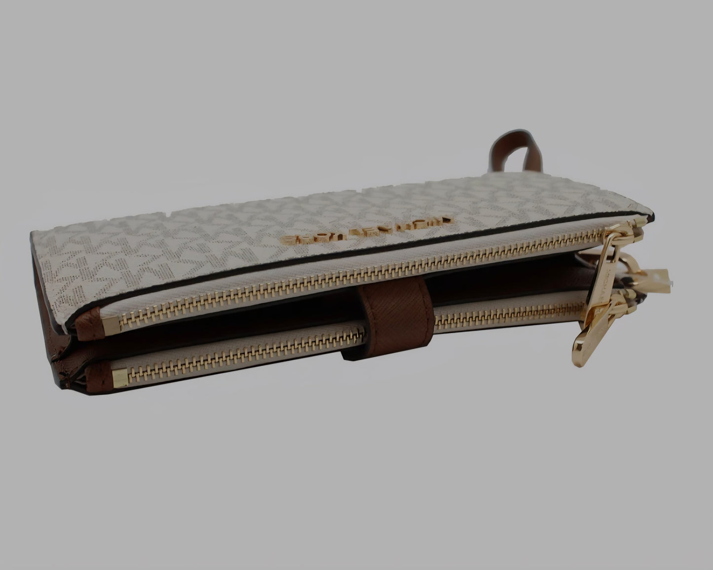 Michael Kors Signature Double-Zip Wristlet in Vanilla Acorn Original