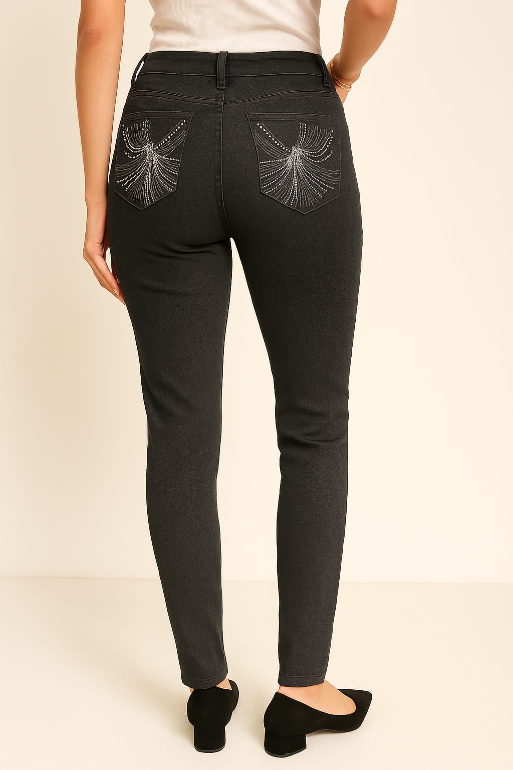 Paulina Jeans Women's Embellished Pocket Skinny Jeans Original