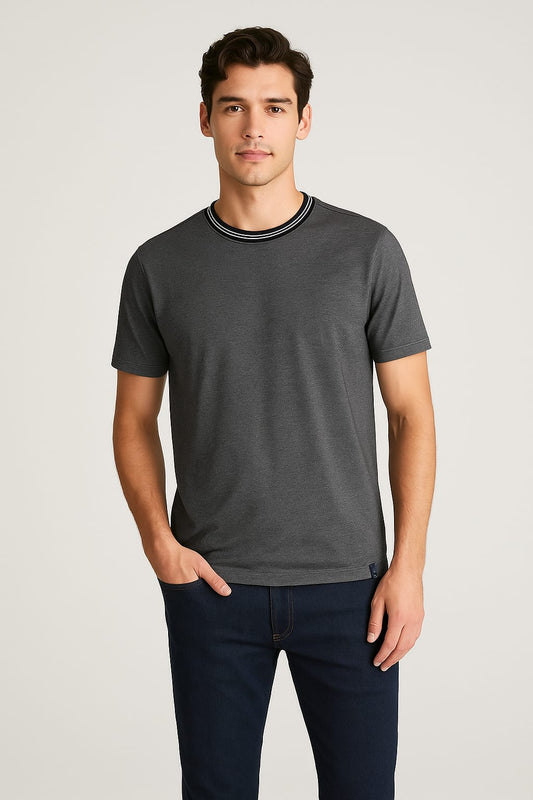 Perry Ellis Ribbed Crew Neck Original T-Shirt