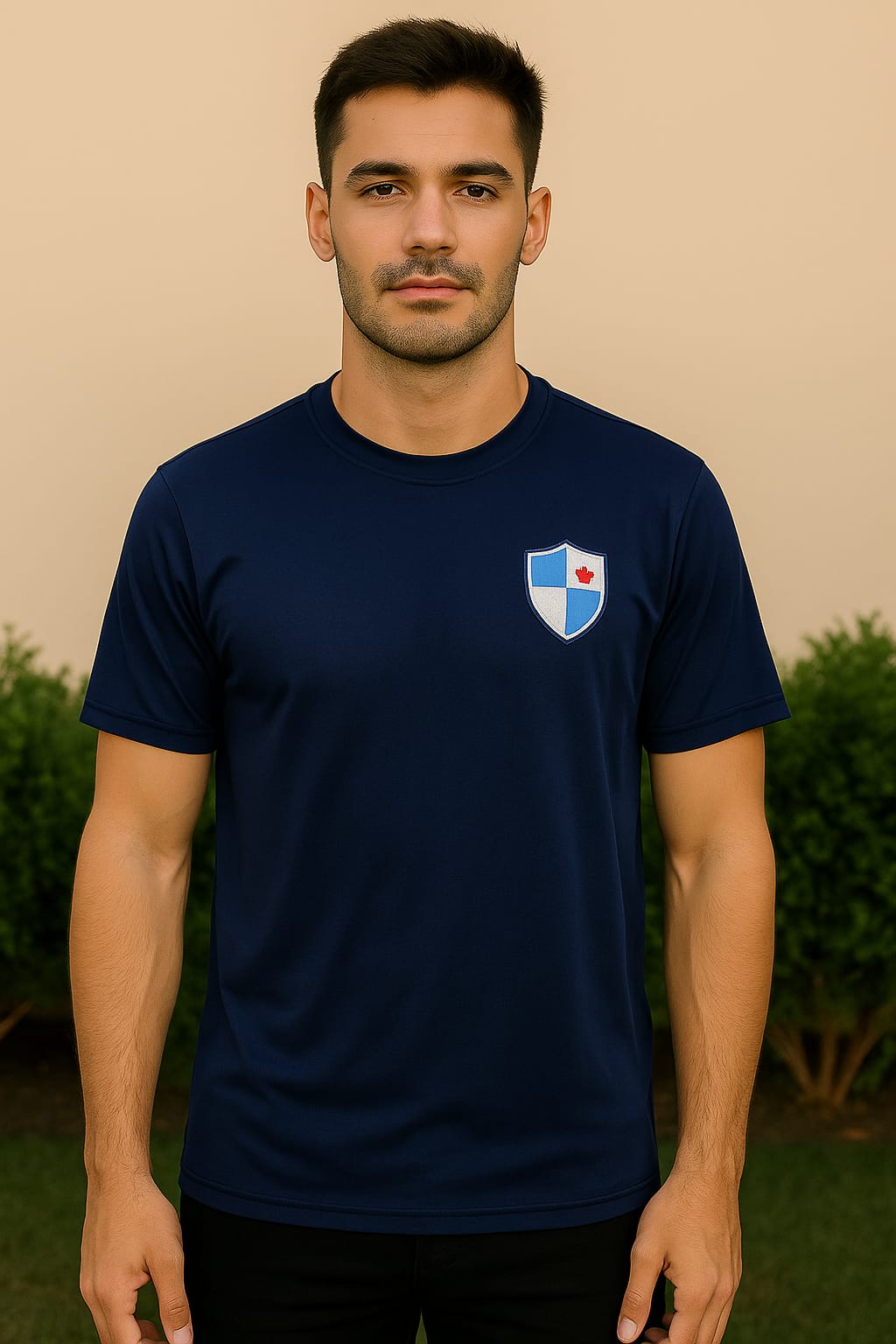 Sleek Navy Blue Crew-Neck T-Shirt
