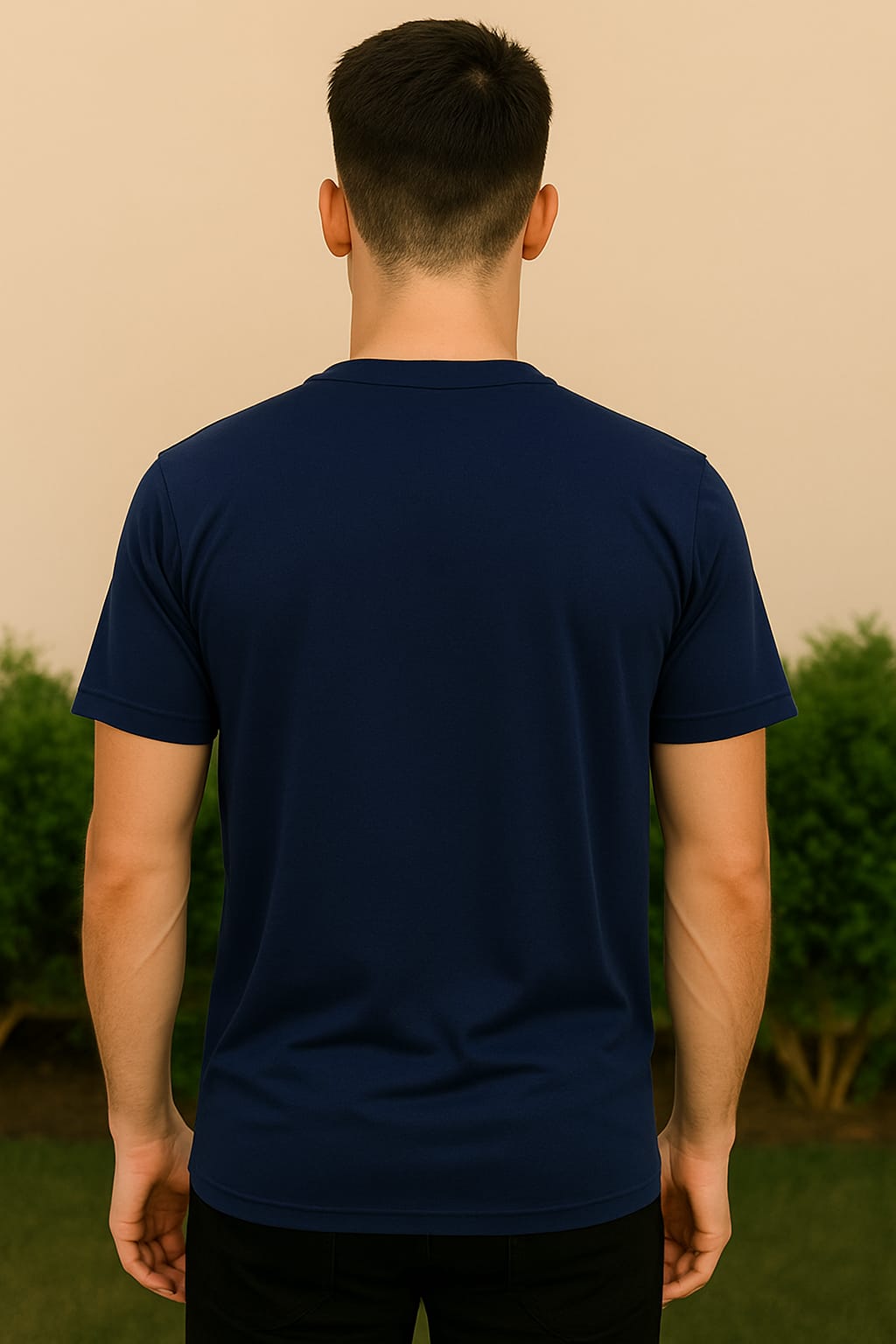 Sleek Navy Blue Crew-Neck T-Shirt