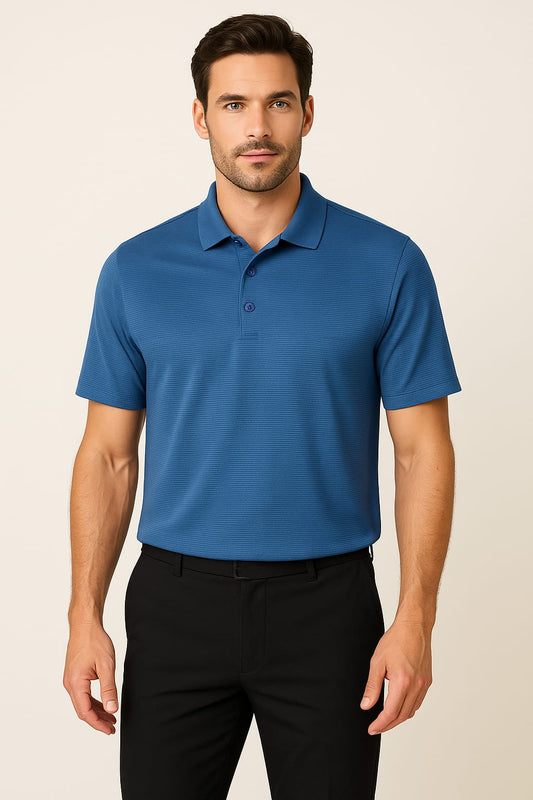 HEAD Textured Ocean Blue Polo Shirt Original