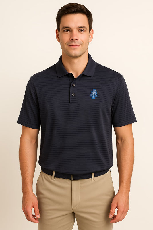 Vansport Performance Navy Striped Polo Original
