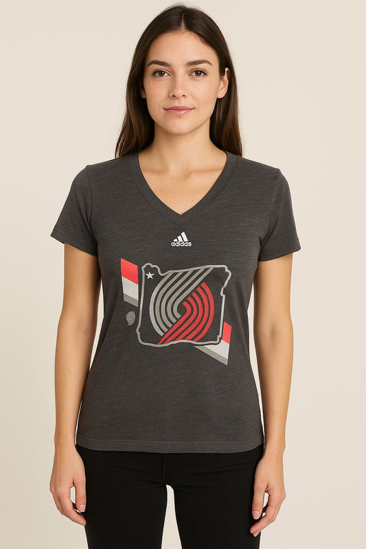 Adidas Women’s Portland Trail Blazers V-Neck Tee Original
