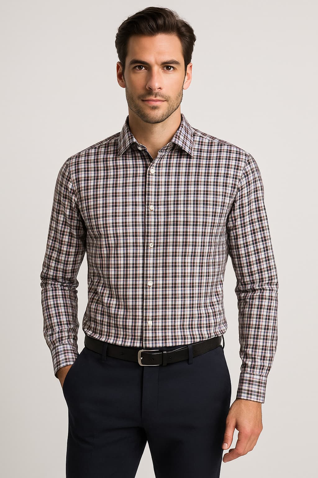 Jos. A. Bank Traveler Plaid Dress Shirt Original
