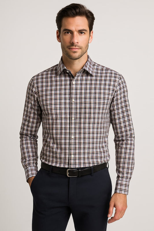 Jos. A. Bank Traveler Plaid Dress Shirt Original