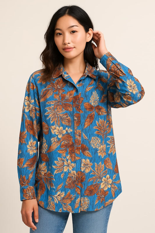 Young USA® Tropical Floral Print Long Shirt Original