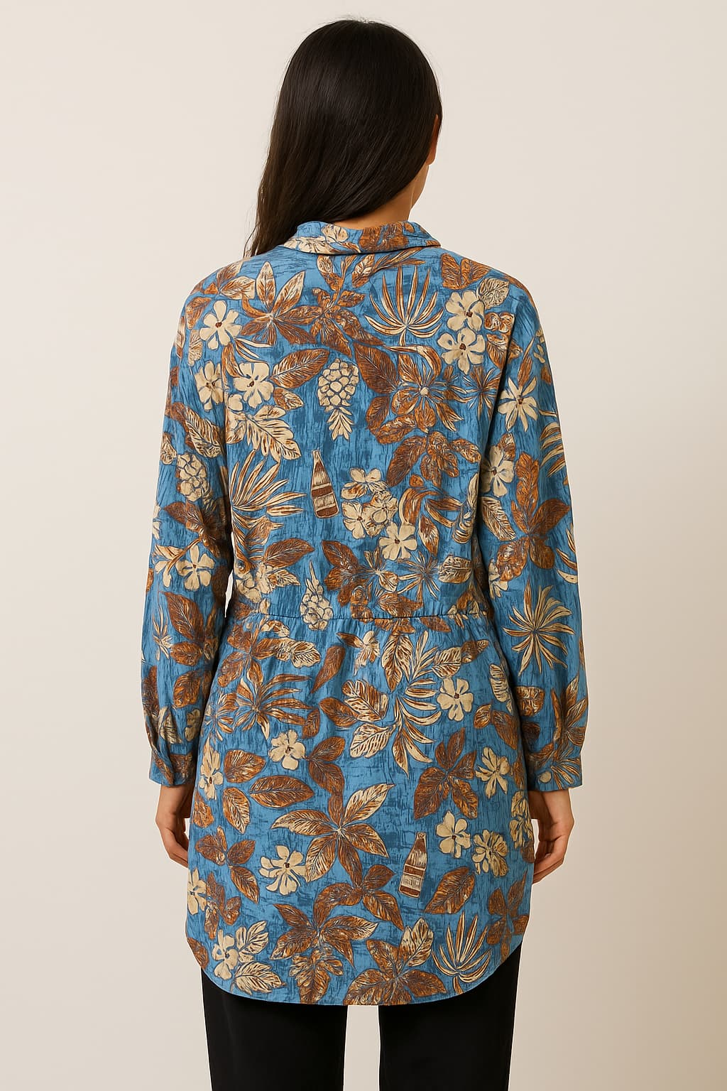 Young USA® Tropical Floral Print Long Shirt Original