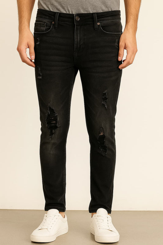 Calvin Klein Men’s Ultimate Skinny Black Distressed Jeans Original