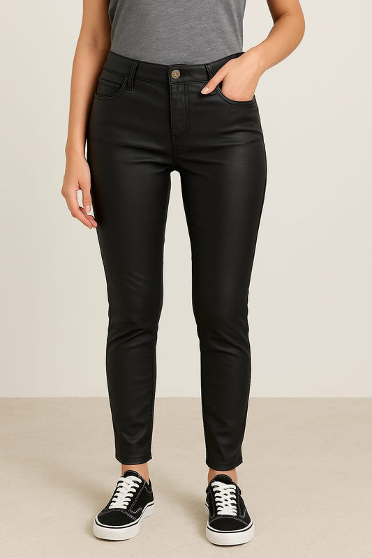 L&B Women's Mid-Rise Skinny Coated Jeans Original