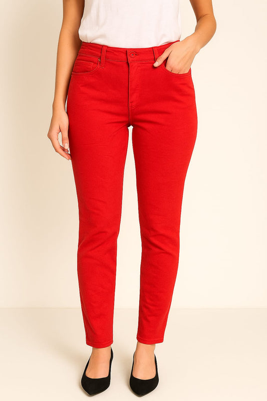 Faded Glory Women's Classic Fit Red Denim Jeans